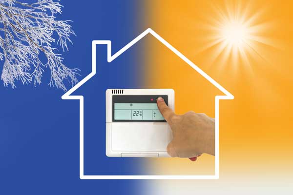 Chauffage et climatisation d'une maison thermostat