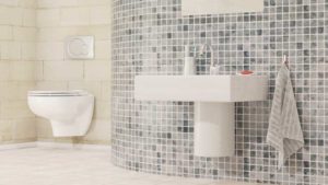 carrelage wc toilette mosaique mur