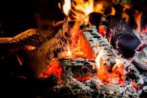 feu de cheminée avec bois de chauffage